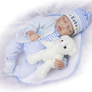 عروسک نوزاد پسر خوابیده 56 سانتی مدل ADSE Sleeping Baby Reborn Dolls ZY605724_اسباب بازی